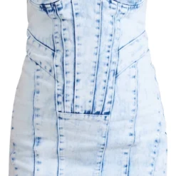 Robe Bustier Courte En Jean Bleu Clair Javélisé à Détail Coutures -Jupe Lumine Soldes Boutique 942b46907c63b9f734077de0b5d0685a17f8f4b7 cna3221 5