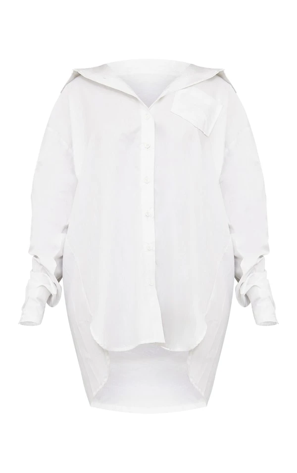 Zero Robe Chemise Oversize En Coton Blanche à Manches Froncées 5 Zero Robe Chemise Oversize En Coton Blanche à Manches Froncées – Image 5