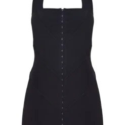 Robe Moulante Dos Nu En Maille Tissée Stretch Noire à Oeillets & Crochets -Jupe Lumine Soldes Boutique 957c7ec4b7a7cac4739e8c2b9d4c159f920c3382 cnd5852 5