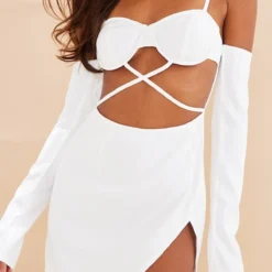 Robe Moulante Tissée Blanche à Taille Croisée Et Bonnets Armatures -Jupe Lumine Soldes Boutique 958b32114f0d5e5f36680ff84b507af0aeb7864f cnd2228 4