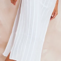 Robe Mi-longue Effet Lin Blanche Plissée Fendue Sur Le Côté -Jupe Lumine Soldes Boutique 98d38d6e7ef67f4cf08df0d859b5e945b432e398 cnd5475 4