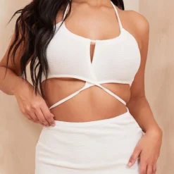 Robe Longue Très Côtelée Blanche à Taille Nouée Et Dos Nu -Jupe Lumine Soldes Boutique 98d500a75e187de7e76bd51fb713802895b688a0 cmy4561 5