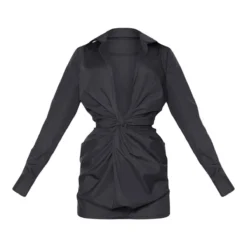 Robe Chemise Noire Décolletée à Détail Noué 7 Robe Chemise Noire Décolletée à Détail Noué -Jupe Lumine Soldes Boutique 99b0f782378500891729015e136ae9547697d49b CLX3279 3