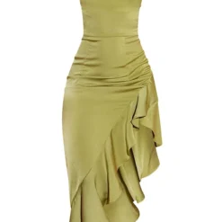 Pure Robe Longue Verte Satinée à Dos Lacé Et Ourlet Volanté -Jupe Lumine Soldes Boutique 9a8e6bc38b4ae9d0cde30b065d564221e820b43c cmy2016 6