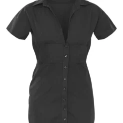 Robe Chemise Effet Lin Noir à Manches Courtes Et Taille Cintrée -Jupe Lumine Soldes Boutique 9a9e075e21336fbb7f1c99ae116f632dc2f2f6b6 cnd4041 5