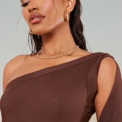 Robe Asymétrique Moulante Côtelée Marron Chocolat -Jupe Lumine Soldes Boutique 9b3a6c5774fcf2ffb0fd69efd52002776ecc3ccb cnc2642 5