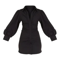 Robe Chemise En Maille Tissée Froncée Noire à Manches Bouffantes -Jupe Lumine Soldes Boutique 9c2509dfcc82246371252cfcdf4fcc51d882b592 cmv0630 6