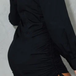 Robe Chemise Ajustée Noire Froncée Sur Le Côté -Jupe Lumine Soldes Boutique 9c7f21492a41ac153a8ec671f91a3a929d426647 cmt6176 5