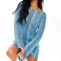 Robe Droite Texturée Bleue à Dos Arrondi Et Manches Flare 6 Robe Droite Texturée Bleue à Dos Arrondi Et Manches Flare -Jupe Lumine Soldes Boutique 9cc9bd8e1c34e9da308901a50c1e9f643da83d51 cne6462 3