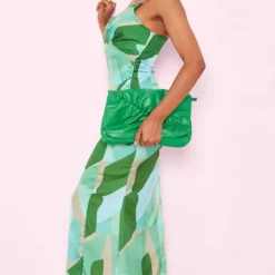 Robe Longue Imprimée Abstrait Vert à Bretelles Et Détail Buste -Jupe Lumine Soldes Boutique 9d20821e10569fbbbbd4d48d1bcd3e7c8bf401f6 cmz1489 4