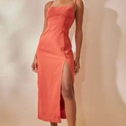 Robe Mi-longue Rouille Fendue à Corset Et Bretelles Fines 7 Robe Mi-longue Rouille Fendue à Corset Et Bretelles Fines -Jupe Lumine Soldes Boutique 9e612f403e6df0101e41fb7744cc7a28ad326e8b cnd4288 3