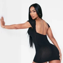 Robe Moulante Dos Nu Noire En Maille Côtelée Texturée à Mancherons 9 Robe Moulante Dos Nu Noire En Maille Côtelée Texturée à Mancherons -Jupe Lumine Soldes Boutique a0838a9bcbffffa9d1464bb99883b49577d4a217 cnd8871 1