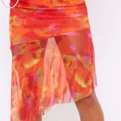 Robe-bustier Asymétrique Mi-longue Orange Imprimé Abstrait à Ourlet Volanté 8 Robe-bustier Asymétrique Mi-longue Orange Imprimé Abstrait à Ourlet Volanté -Jupe Lumine Soldes Boutique a145ed07618085f53391ca9b66174933a0cc95ab cne3006 4