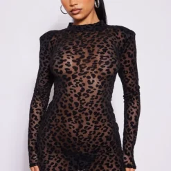 Robe Moulante à Imprimé Léopard Noir Floqué à Manches Longues Et Détail Anneau 7 Robe Moulante à Imprimé Léopard Noir Floqué à Manches Longues Et Détail Anneau -Jupe Lumine Soldes Boutique a1c11f0dfdc0bef750490e6f4341c5ff274ac6b2 cnb0725 3