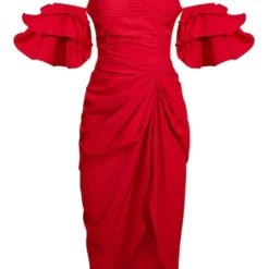 Robe Mi-longue Drapée Rouge à Col Bardot Et Manches Volantées 9 Robe Mi-longue Drapée Rouge à Col Bardot Et Manches Volantées -Jupe Lumine Soldes Boutique a2ffa16bf25b3a37a6328ad51347ca343d3c6ba4 cms4608 6