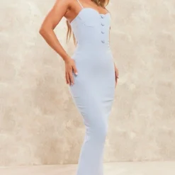 Robe Mi-longue En Maille Tissée Bleue à Liserés Structurants -Jupe Lumine Soldes Boutique a493f6f3a0608101230a5b9f7b8ea9e17f2599eb cne4553 3