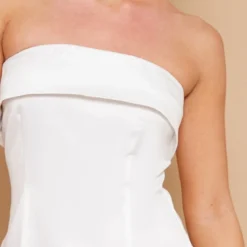 Robe Bustier Droite Satinée Blanche à Bordure Repliée -Jupe Lumine Soldes Boutique a4a69cc764b8c7a2b90d7036df3be08e6adf1ae5 cnd5941 4
