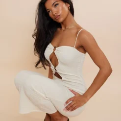 Robe Mi-longue Texturée Crème Découpée à Bretelles Et Détail Anneaux -Jupe Lumine Soldes Boutique a4b9d5873eadc46ddc5fa1e1b3a4459ee9a2ad7a cnd7736 4