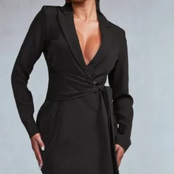 Robe Blazer Cache-coeur Noire