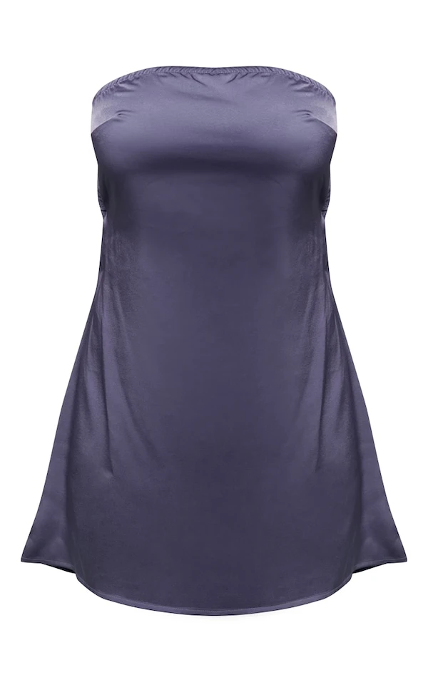 Robe Moulante Bustier Satinée Bleu Minéral à Bretelle Dans Le Dos 5 Robe Moulante Bustier Satinée Bleu Minéral à Bretelle Dans Le Dos – Image 5