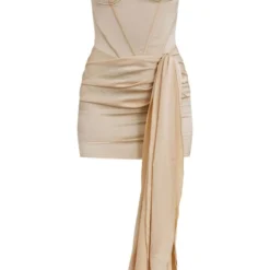 Robe Moulante Texturée Champagne Satinée à Détail Corset Et Jupe Drapée 9 Robe Moulante Texturée Champagne Satinée à Détail Corset Et Jupe Drapée -Jupe Lumine Soldes Boutique a569bbc18f1d5dbd0afa9b94eec28bf4bbe1cbea cnc3051 5