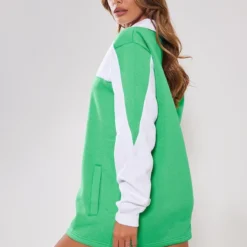 Robe Sweat Vert Vif à Col Polo Et Rayure -Jupe Lumine Soldes Boutique a5a611c7dbb5367f5d49197e060e9158551b9c4c cnb1049 2