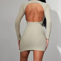 Robe Moulante Douce Sable Pâle Découpée Dans Le Dos -Jupe Lumine Soldes Boutique a64981d2fad365952ae335805b0603aad0543f43 cnd1308 4