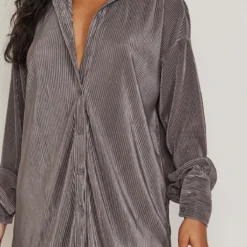 Robe Chemise Gris Anthracite Plissée à Ourlet Volanté -Jupe Lumine Soldes Boutique a795bbd79d68655c338374c422cf937f384b7f29 cnd0033 4