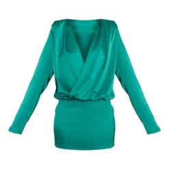 Robe Chemise Oversize Décolletée Satinée Verte à épaulettes -Jupe Lumine Soldes Boutique a83b2c925eb0d6ffa3ecf231f84e4f52902df953 cnc7685 5