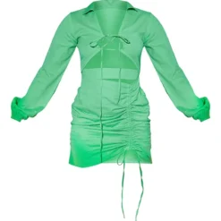 Robe Moulante Vert Vif Effet Lin à Jupe Froncée Et Liens Noués -Jupe Lumine Soldes Boutique a8448a543798f562e8df3f31f87f856ebc37586a cmw9229 6