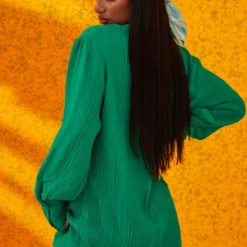 Robe Chemise Verte Froncée Devant Texturée à Manches Longues 8 Robe Chemise Verte Froncée Devant Texturée à Manches Longues -Jupe Lumine Soldes Boutique a863e8f759c08f96b6c4a01f3bcca13297a15074 cms6968 3