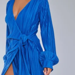 Robe Cache-coeur Mi-longue Bleu Vif Plissée à Manches Longues 8 Robe Cache-coeur Mi-longue Bleu Vif Plissée à Manches Longues -Jupe Lumine Soldes Boutique a87aaa2127090d35ece6ad43cc18e007cabda2c0 cnb3629 4