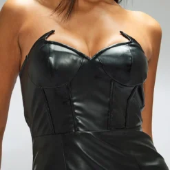 Robe Mi-longue En Similicuir Noir à Ourlet Pointu -Jupe Lumine Soldes Boutique a8d1770618fa068e65bd6947c641bfbb6087d6cc cnb7435 4