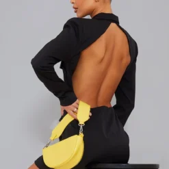 Robe Blazer Noire Style Utilitaire En Maille Tissée à Dos Nu -Jupe Lumine Soldes Boutique aa89c51e5d2dac873534656adf8bc48e7fa44024 cmz8327 1