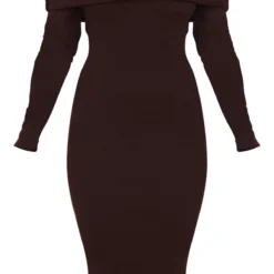 Robe Mi-longue Chocolat En Maille Tricot à Col Bardot -Jupe Lumine Soldes Boutique ab9e40e4e268ce388c5822dd2e5ec096a46daa9f cnb8454 5