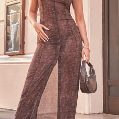 Robe Longue En Mousseline De Soie Chocolat Imprimé Croco -Jupe Lumine Soldes Boutique abeabf8d84b68dd2cc25049a9193d57c9d8337af CMW1225 4