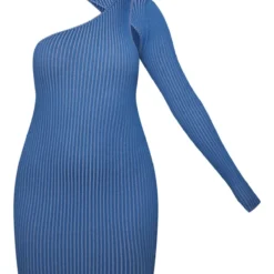 Robe Asymétrique En Maille Côtelée Bleue à Deux Tons 9 Robe Asymétrique En Maille Côtelée Bleue à Deux Tons -Jupe Lumine Soldes Boutique ac761f1b383d522464590dc52a5762b1cb935498 cna9545 5