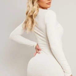 Robe Moulante Côtelée Crème Fendue à Col Carré Et Manches Longues 6 Robe Moulante Côtelée Crème Fendue à Col Carré Et Manches Longues -Jupe Lumine Soldes Boutique ad0ca1f6b8814883866a0a6081170f9ea4f05a5a cnd5400 2