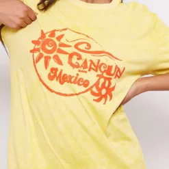 Robe T-shirt Moutarde Effet Javélisé à Slogan Imprimé Cancun -Jupe Lumine Soldes Boutique ae1f41342f70358a521689f40ef69a71ed3fe165 cne8945 4