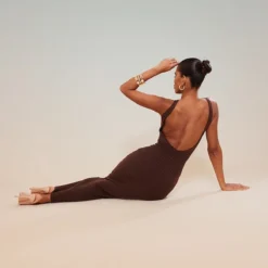 Robe Longue En Maille Tricot Marron Chocolat à Dos Nageur échancré -Jupe Lumine Soldes Boutique aedab37823c4b53179f7384deba34f2ed6839137 cnc2780 3