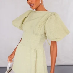 Robe Moulante Pistache à Corset Armatures Et Manches Bouffantes -Jupe Lumine Soldes Boutique b01f2cf5b51246ddad94b567c63bd19fdd97eae0 cne2925 1