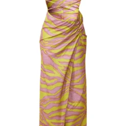 Robe Longue Multicolore Imprimé Animal Découpée Et Torsadée à Bretelles -Jupe Lumine Soldes Boutique b26562bcd5bd219b82adf185ab690b0875726156 cne1448 5