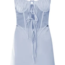 Robe Moulante Tissée Bleu Clair à Corset En Mesh Lacé -Jupe Lumine Soldes Boutique b267943a4dc33f6d410fd3c4298ce2640e02562e cnd5871 5