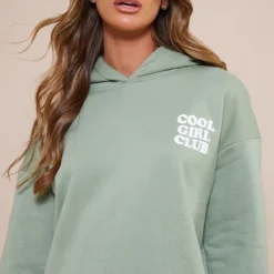 Robe Pull Oversize Sauge Doublure En Polaire à Capuche Et Slogan Cool Girl -Jupe Lumine Soldes Boutique b28637c12f1ddca62c3fea43a9eec552d6c7204a cnd2406 4