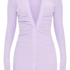 Robe Chemise Froncée Côtelée Douce Violette à Manches Longues -Jupe Lumine Soldes Boutique b2c5aa16c5879110fd404a37971d27576ecd553a cms1286 6