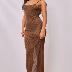 Robe Longue En Mesh Transparent Fleuri Kaki Froncée Sur Le Buste à Bretelles -Jupe Lumine Soldes Boutique b3450db08e249b42fde1e067113dced7265dd8c3 cne6475 3