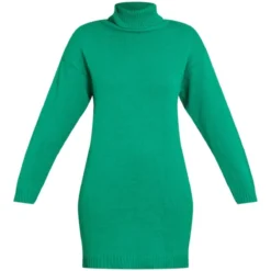 Robe Pull Verte Basique En Maille Tricot à Col Roulé -Jupe Lumine Soldes Boutique b364afa69f6e6740644c9e50cf6f994f3eaa0f0c cmz8161 5