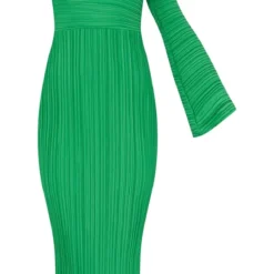 Robe Mi-longue Plissée Verte à Manche évasée Unique -Jupe Lumine Soldes Boutique b40e7f3d2fabd26734b82797f4b0c9868098af3b cmz1487 6