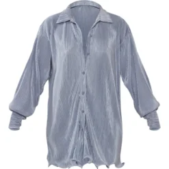 Robe Chemise Bleu Minéral Plissée à Ourlet Volanté -Jupe Lumine Soldes Boutique b4a655a137262bc7700c3f63407360983a851cea cnd0032 5