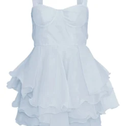 Robe Patineuse Bleu Minéral En Organza à Bretelles épaisses Et Superpositions -Jupe Lumine Soldes Boutique b502871685095c2c0af8a93275e5fd0c41e790cf cnc3044 5